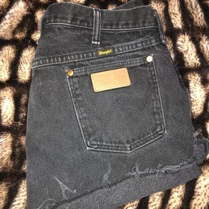 Black Wrangler Cutoff Shorts